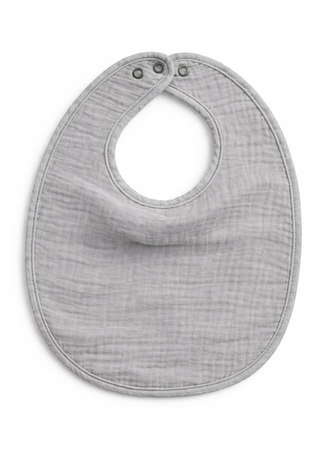 bavoir doux en mousseline gris