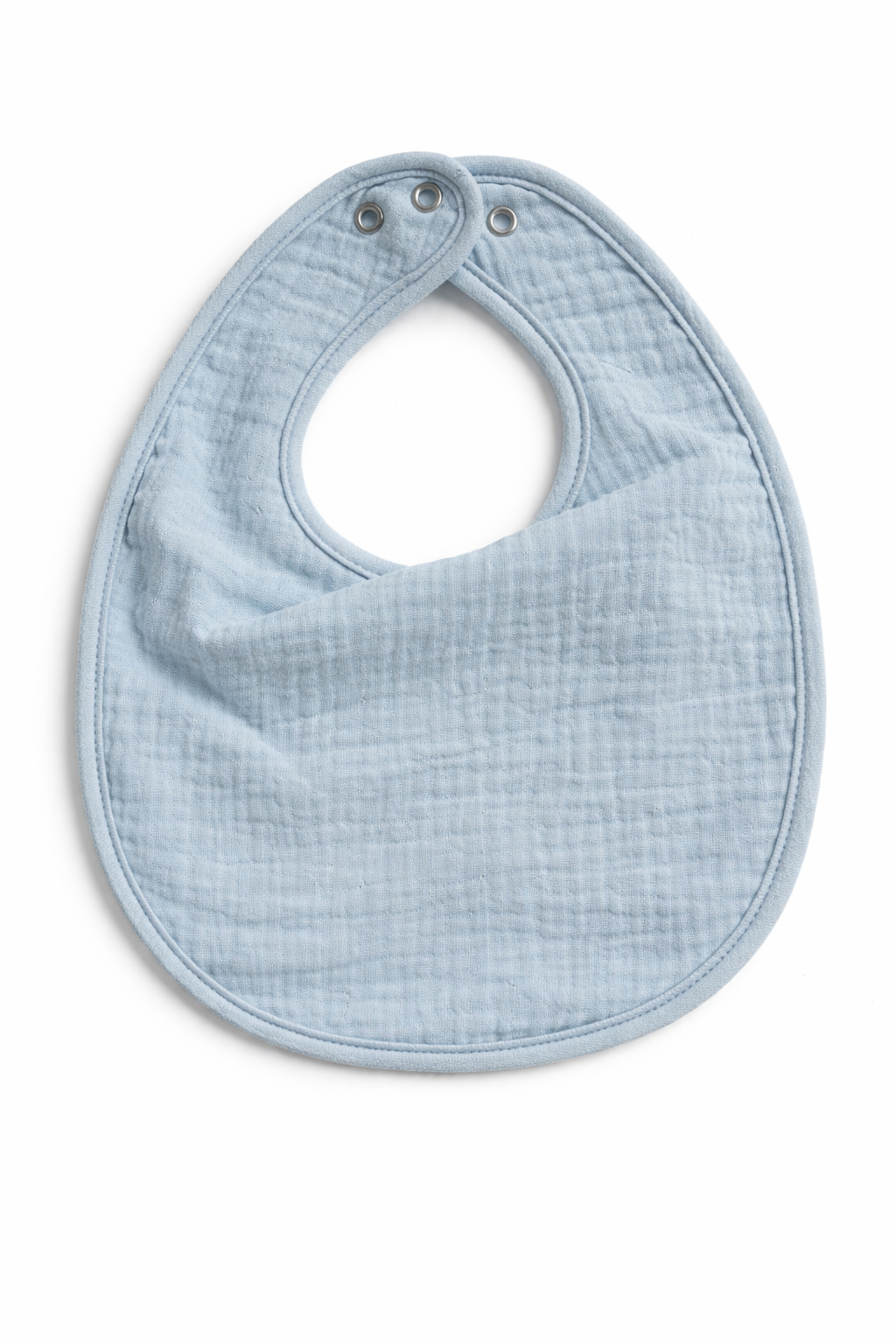 bavoir doux en mousseline bleu
